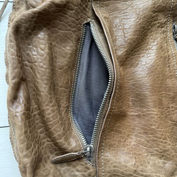 Olivia Harris Women's Hobo Handbag Brown Pebbled Leather Shoulder Purse Pockets - Picture 4 of 11